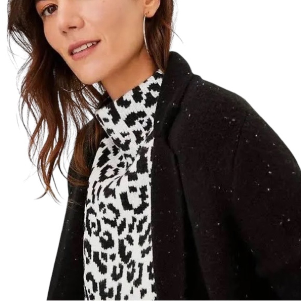 Ann Taylor NWT Speckled Flecked Black Long Sweater Coat Duster Sz 6P - Picture 5 of 15